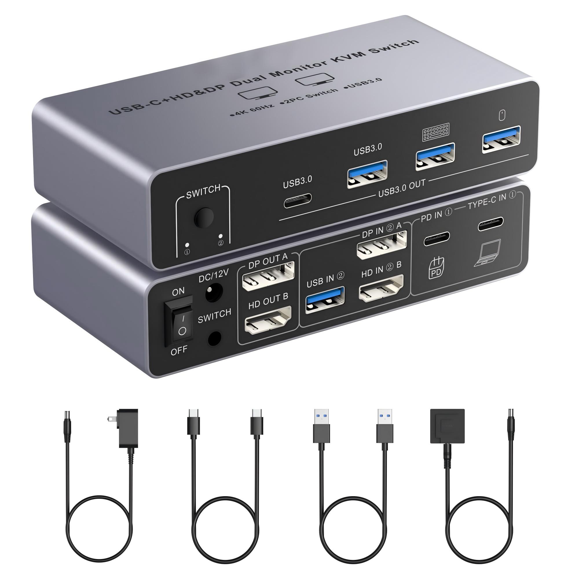 Kvm Switch Dual Monitor - HDM DP KVM Switch 2 Monitoren