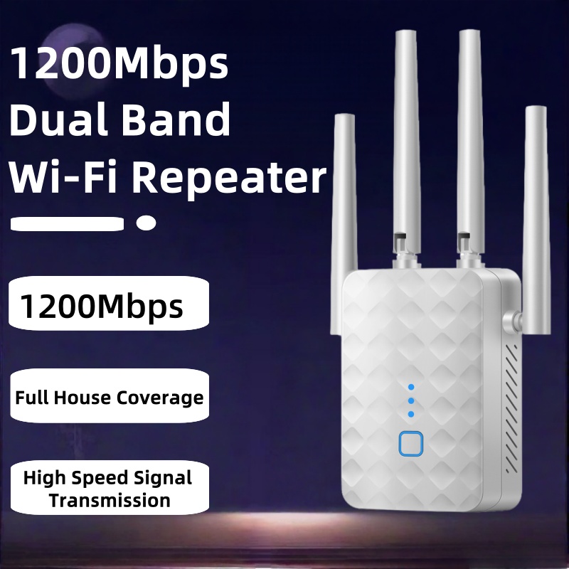 Wifi Range Extender - 1200Mbps Dual Band WiFi Repeater 2.4G/5GHz