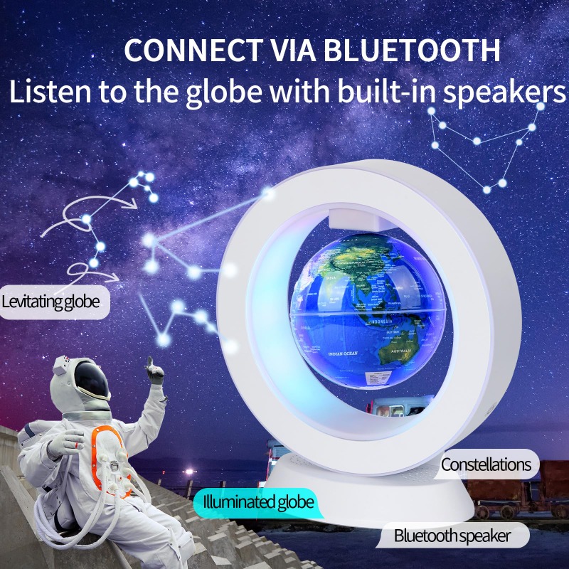 Office Tech And Gadgets - Zwevende Bluetooth-luidsprekerlamp, zwevende wereldbol voor kinderen,