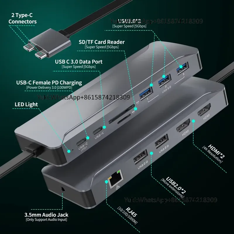 Docking Station Usb C - Hot verkopende Dual Display Screen Type