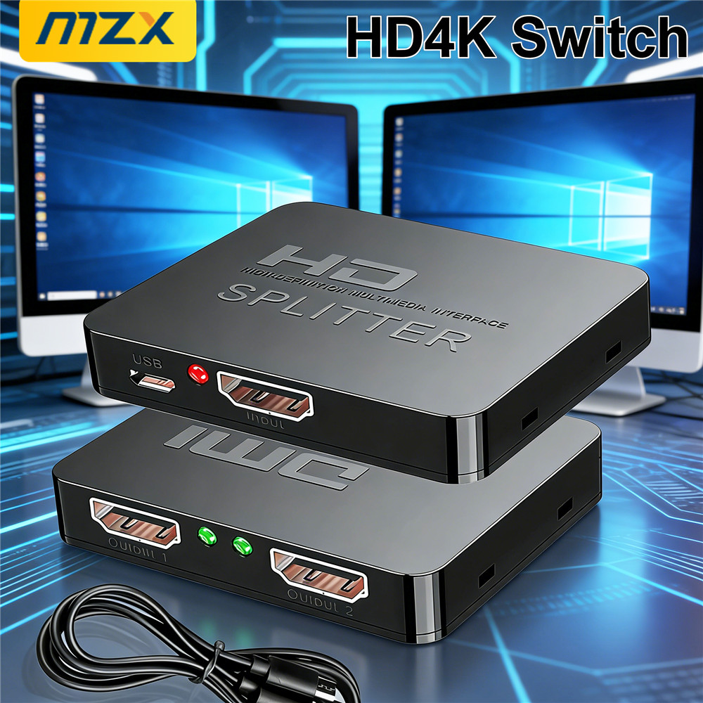 Kvm Switch Dual Monitor - 1-in-2-Out 4K Switch Video HDMI-compatibele Splitter