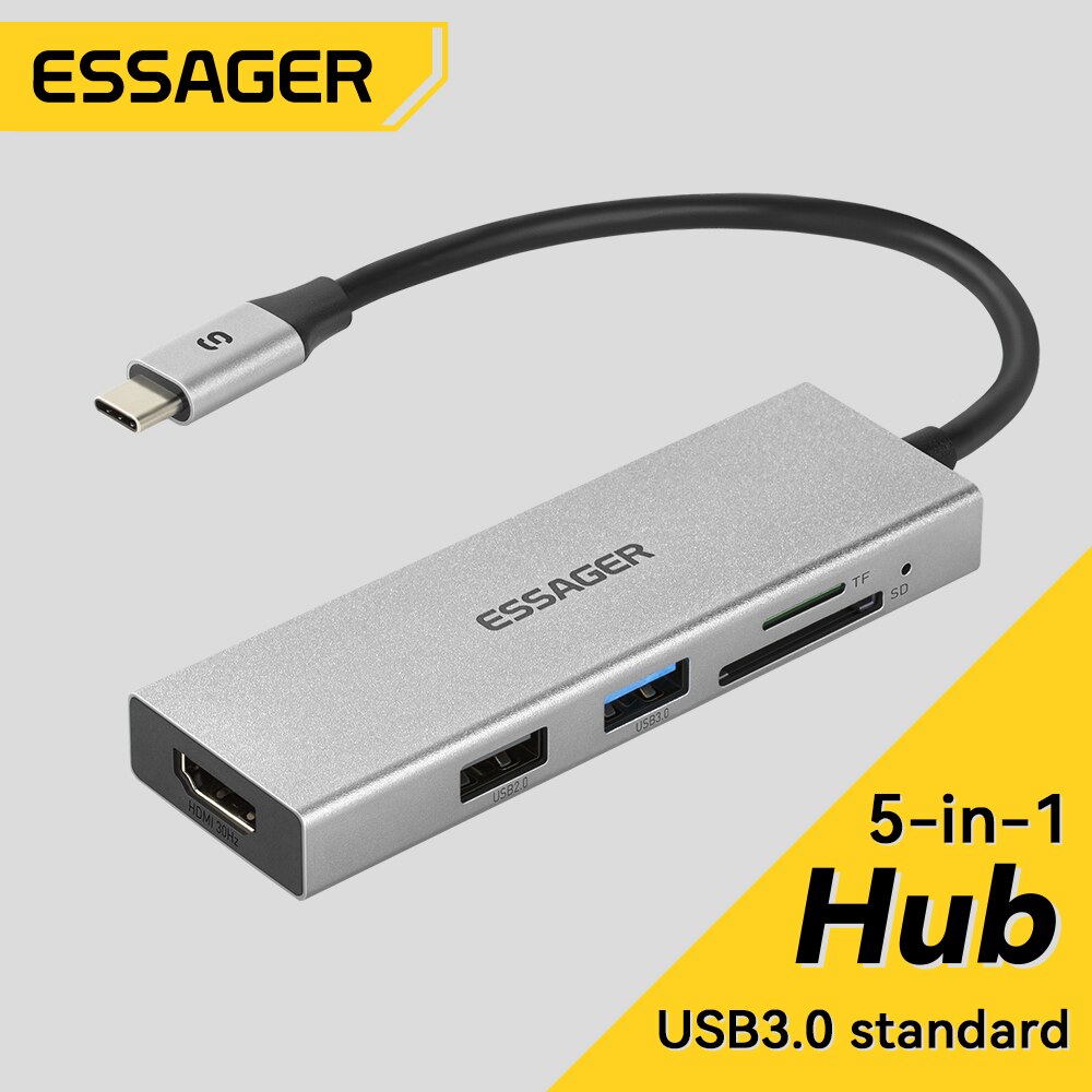 Docking Station Usb C - Essager 5-in-1 USB C HUB HDMI-4K