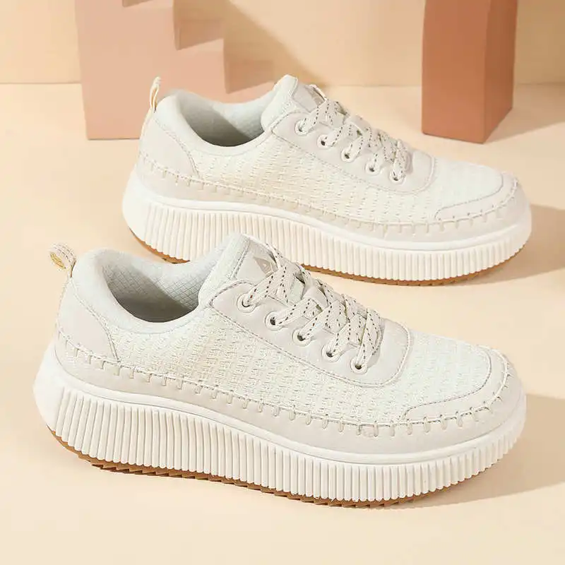 Tech Office Wear Women - Bruine schoenen Dames Flats Herfstlaarzen Sneakers