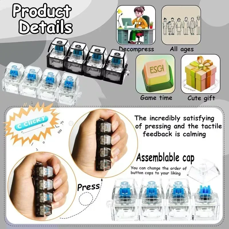 Office Tech And Gadgets - 1pcs LED Toetsenbord Keycap Stress Relief