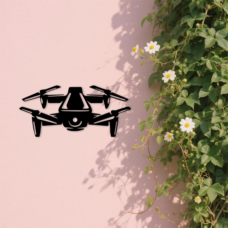 Office Tech And Gadgets - 2D platte drone silhouet metalen wanddecoratie,