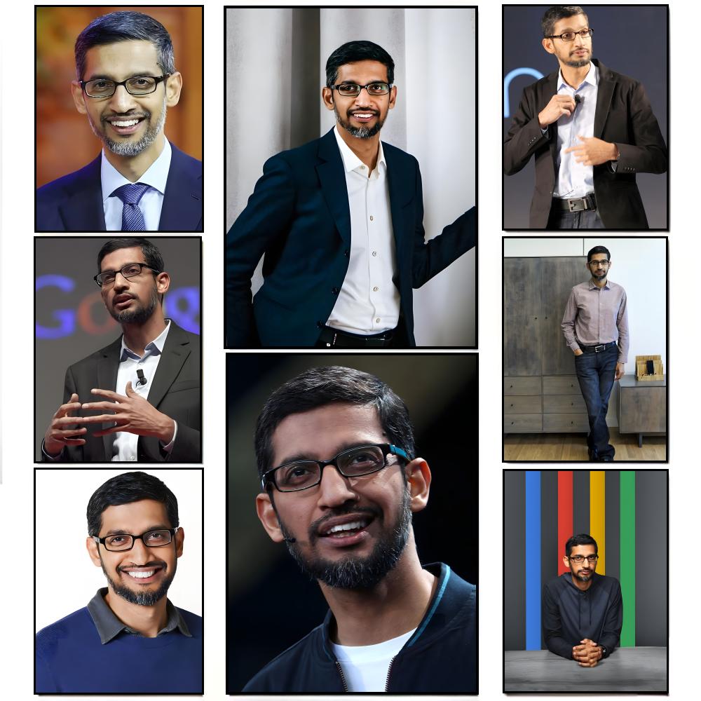 Tech Office Wall - Sleek Corporate S-Sundar Pichai Tech Leader