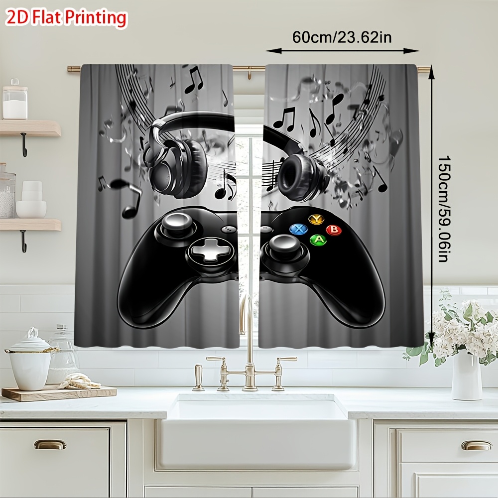 Tech Office Youtube - 2 stuks Game Controller Gordijnen Hoofdtelefoon