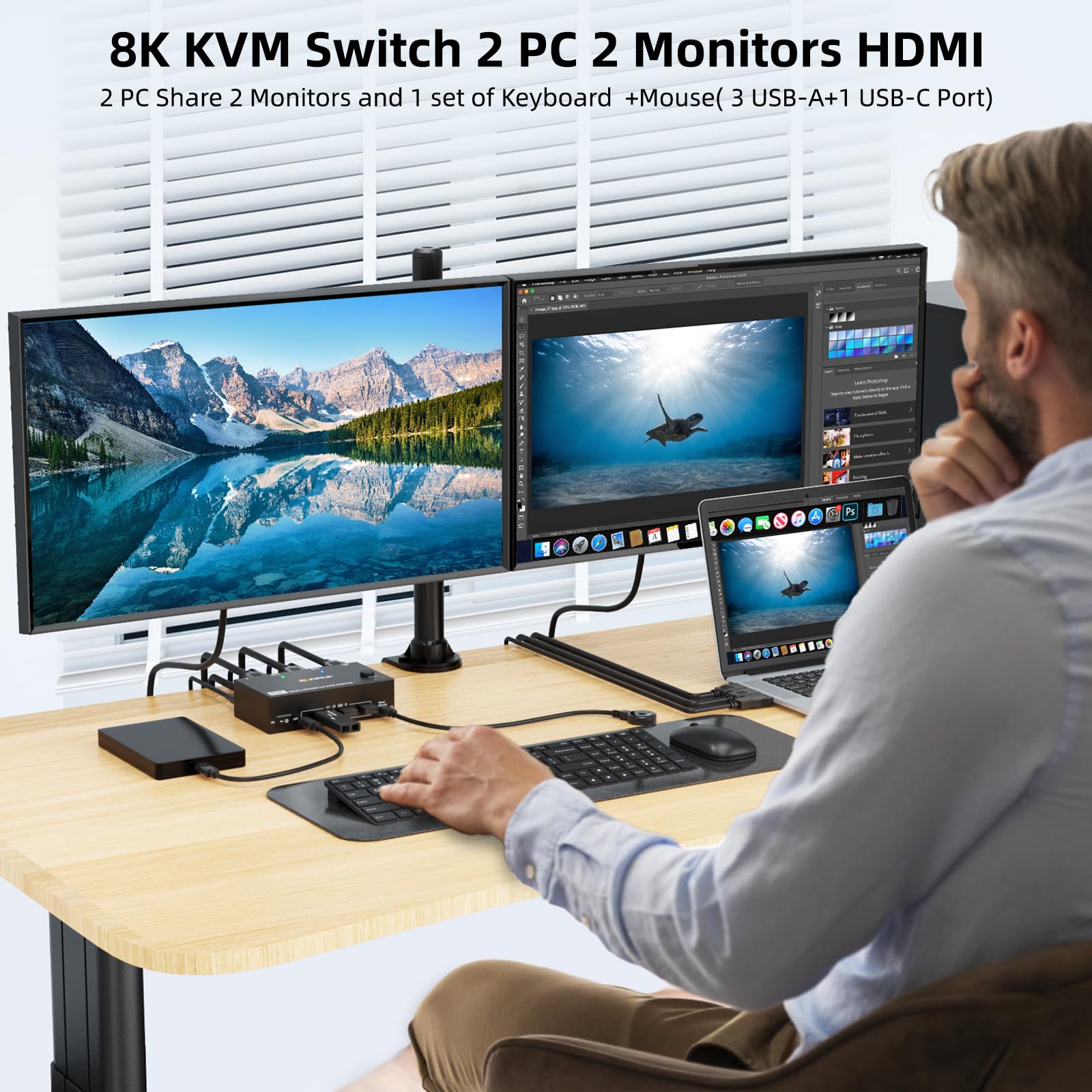 USB 3.0 KVM Switch 3/2/1 Monit - Kvm Switch Dual Monitor recensie en prijs
