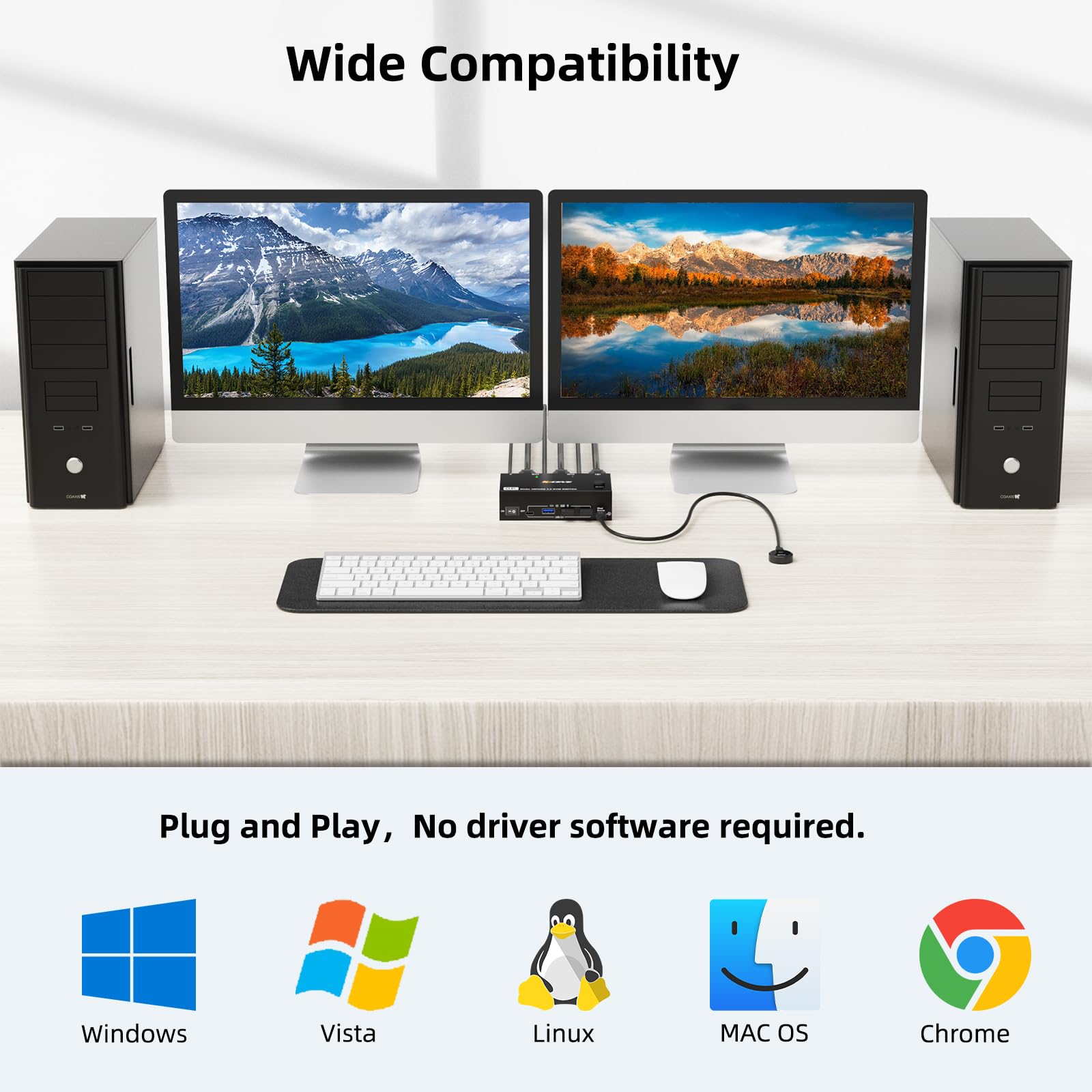 USB 3.0 KVM Switch 3/2/1 Monit - Kvm Switch Dual Monitor recensie en prijs