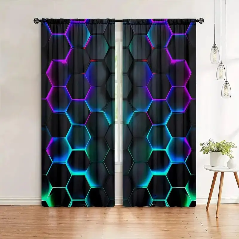 2 stuks Hexagon Tech Gordijnen - Tech Office Youtube recensie en prijs