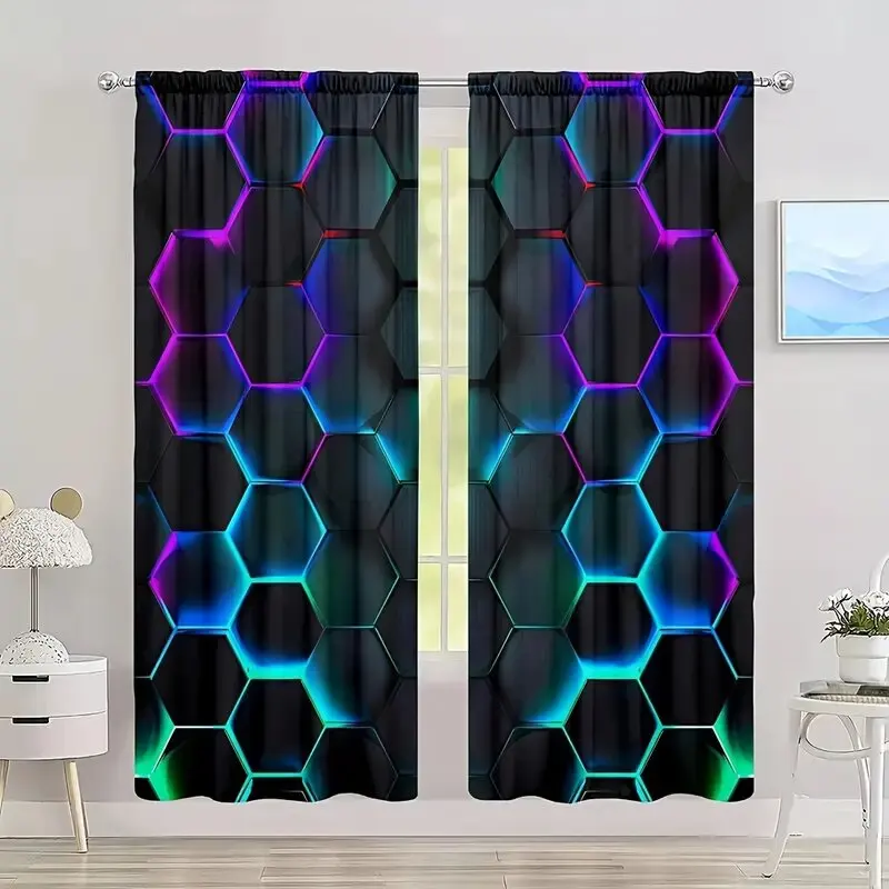 2 stuks Hexagon Tech Gordijnen - Tech Office Youtube recensie en prijs