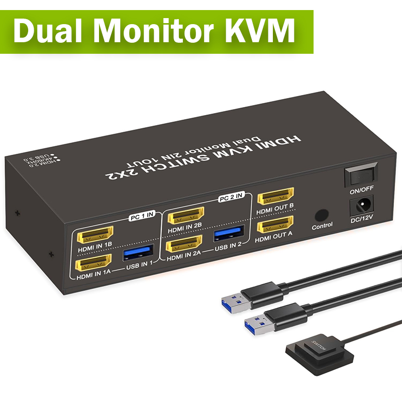 2x2 Dual Monitor HDMI KVM Swit - Kvm Switch Dual Monitor recensie en prijs