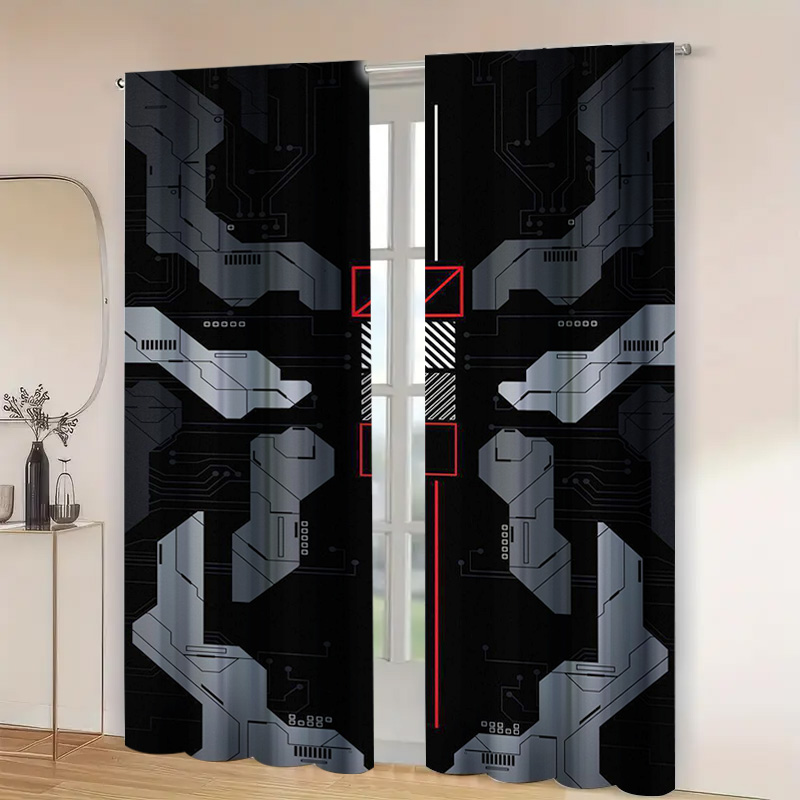 2 stuks Mecha Tech gordijnen m - Tech Office Youtube recensie en prijs