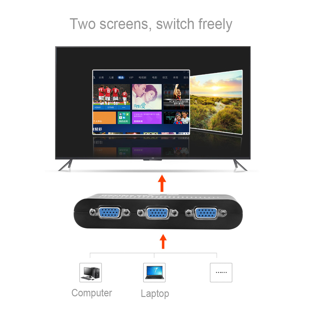 2 In 1 Uit VGA/SVGA Handmatig  - Kvm Switch Dual Monitor recensie en prijs