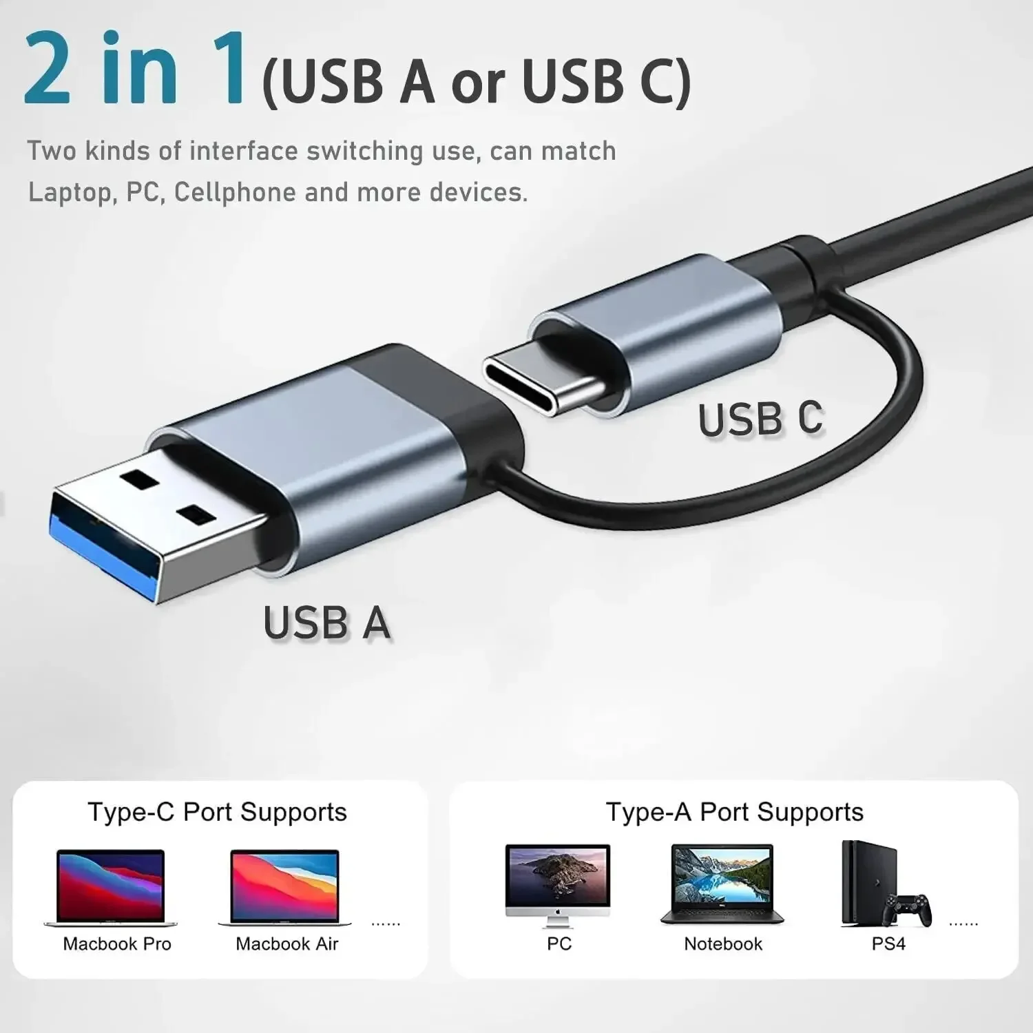 8-in-2 USB-C-hub met 3.0 SD/TF - Docking Station Usb C recensie en prijs