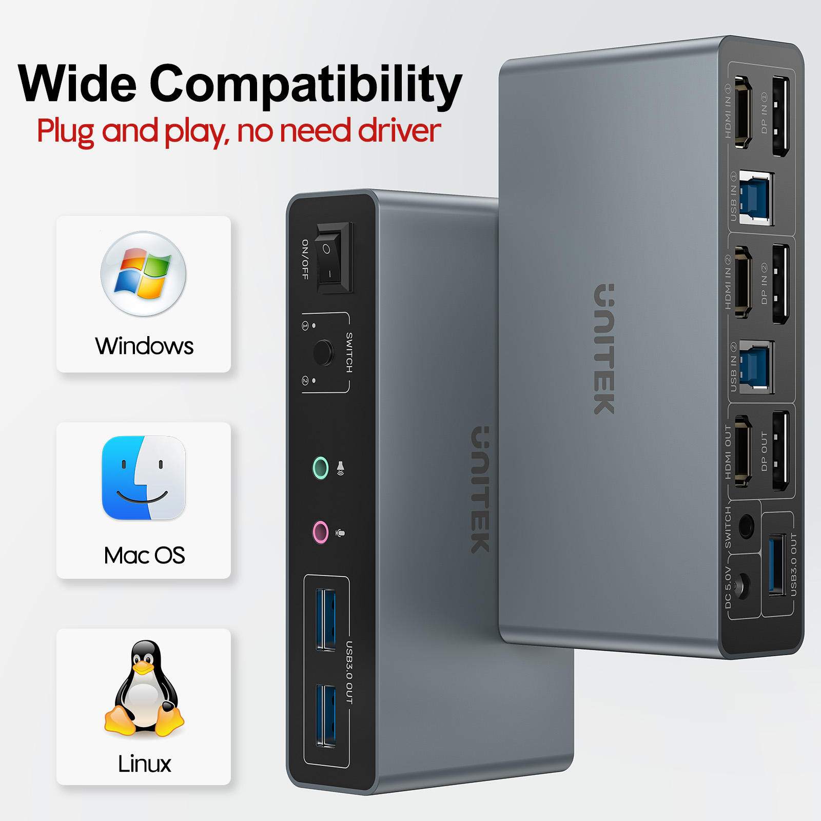 UNITEK 2×2 HDMI DP KVM-schakel - Kvm Switch Dual Monitor recensie en prijs