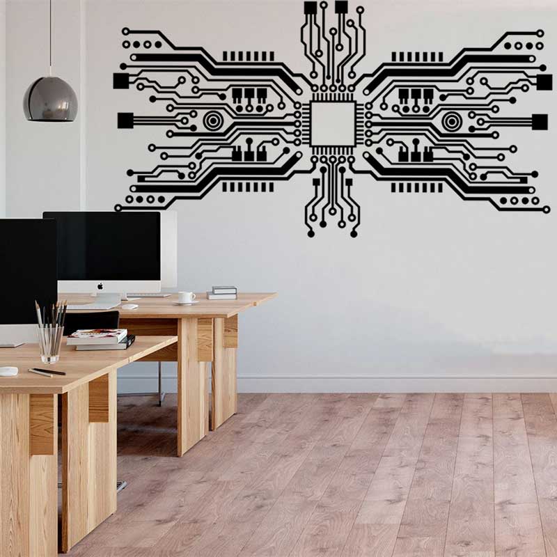 Printplaat chip muursticker te - Tech Office Wall recensie en prijs