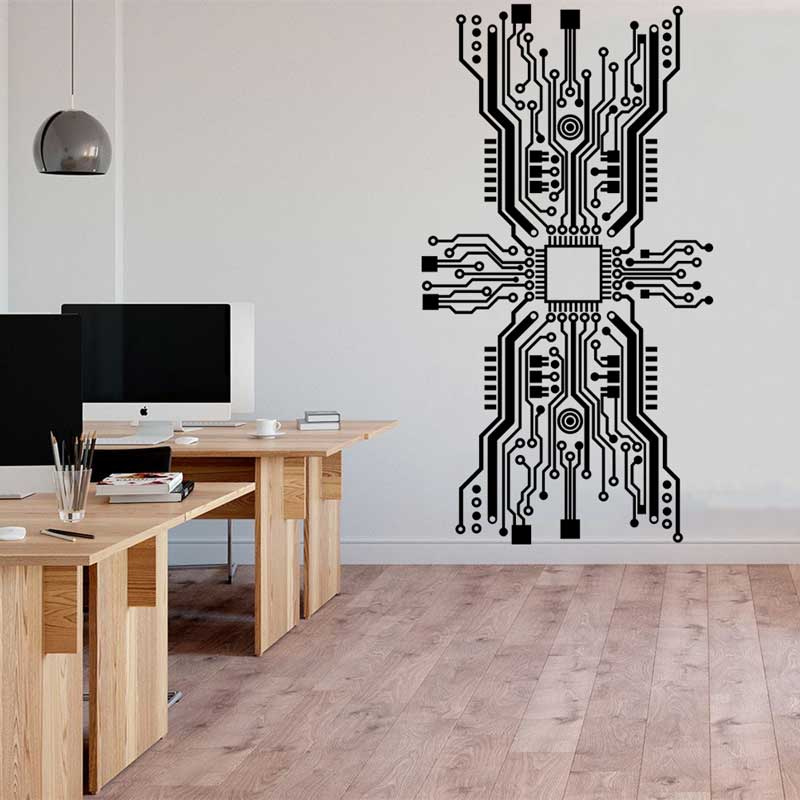 Printplaat chip muursticker te - Tech Office Wall recensie en prijs