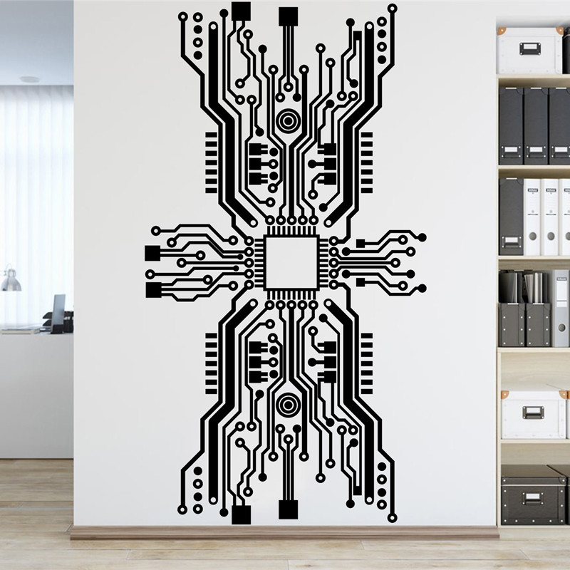 Printplaat chip muursticker te - Tech Office Wall recensie en prijs